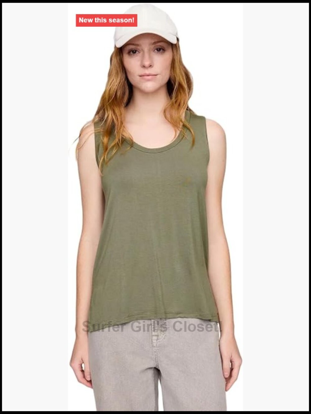 Women's Sleeveless Fashion Tank in Viscose Blend, Relaxed Regular Fit, Crew